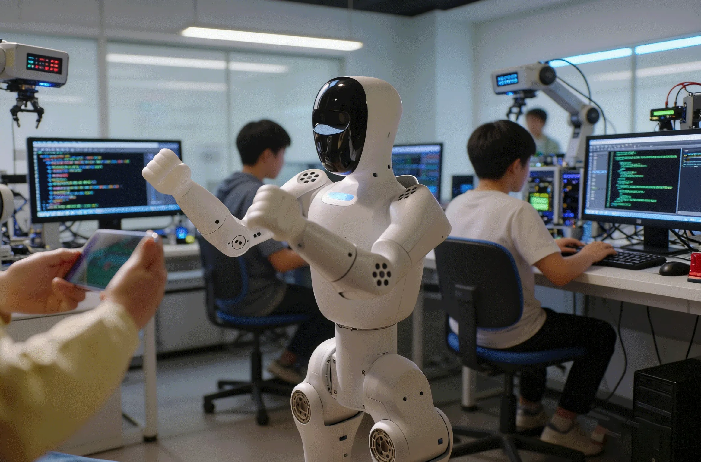 Robot in a programming lab